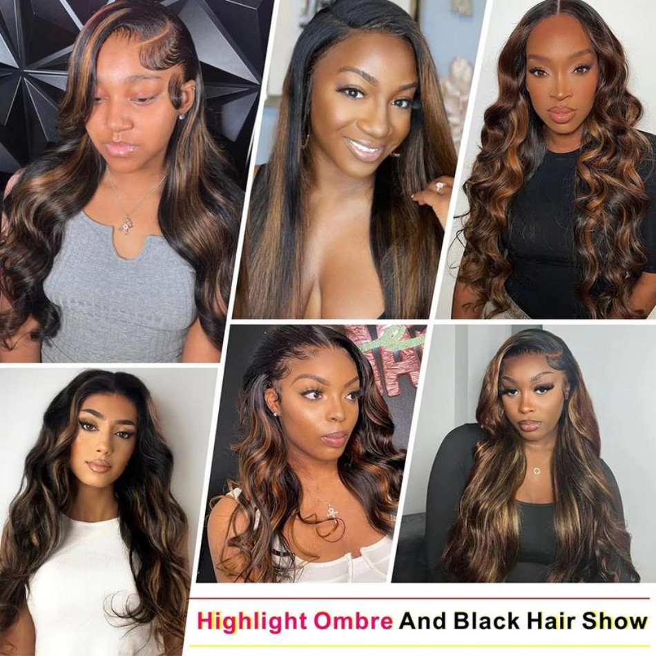 Wig Rambut Manusia Ombre Body  - Lace Front Wig ulasan dan harga