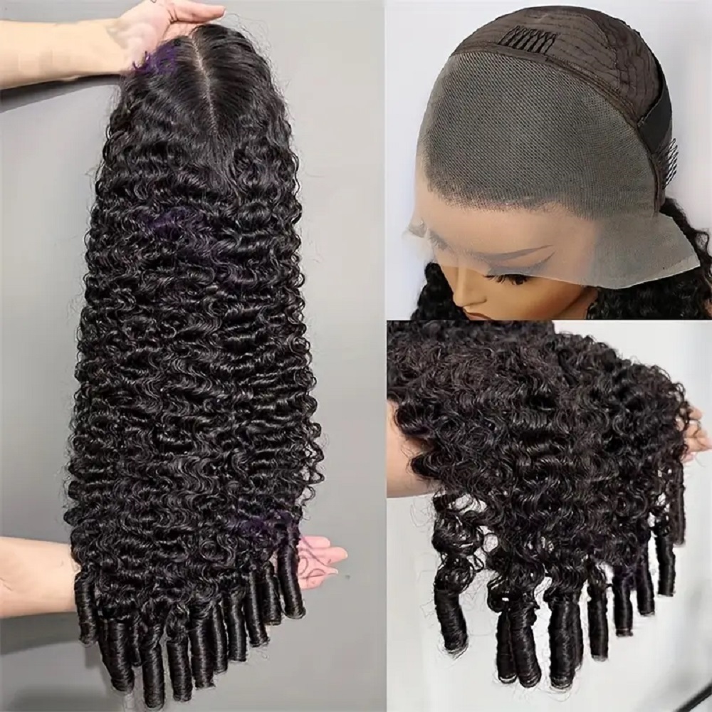Wig Rambut Manusia Keriting Bu - Lace Front Wig ulasan dan harga