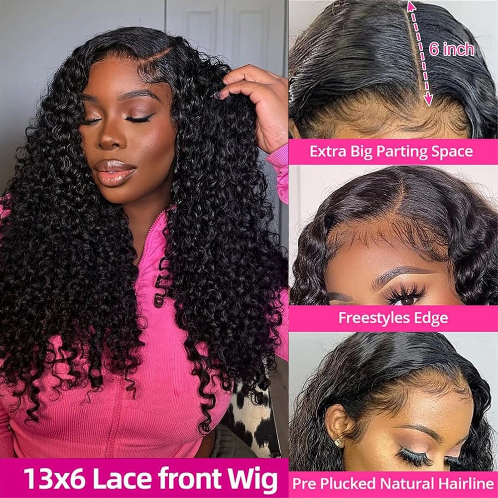 Wig Rambut Manusia Keriting Bu - Lace Front Wig ulasan dan harga