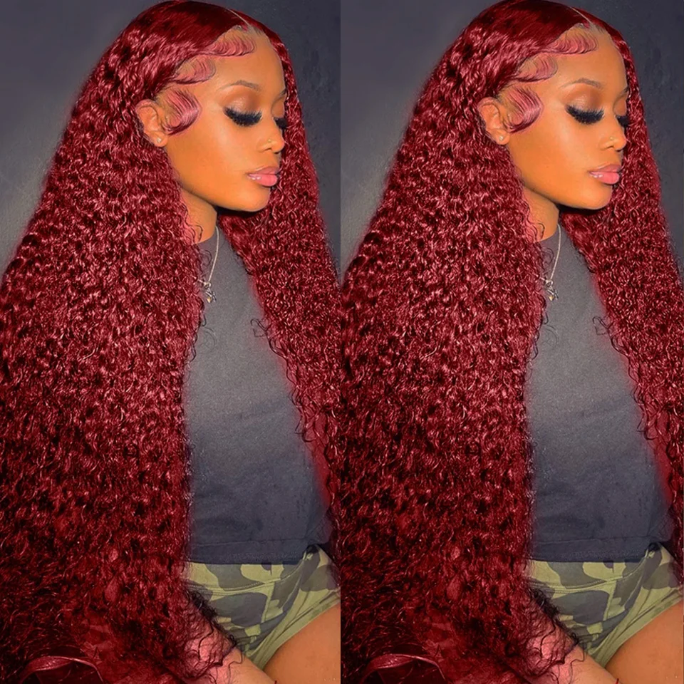 Wig rambut manusia warna burgu - Lace Front Wig ulasan dan harga