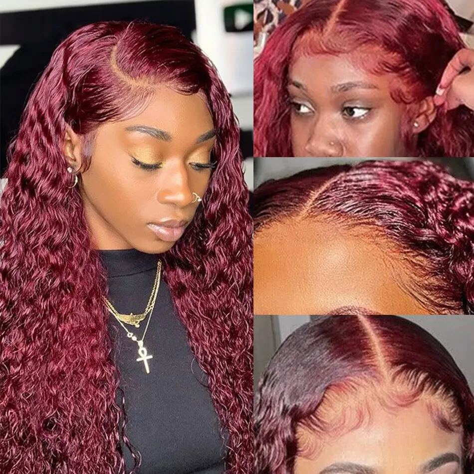Wig rambut manusia warna burgu - Lace Front Wig ulasan dan harga