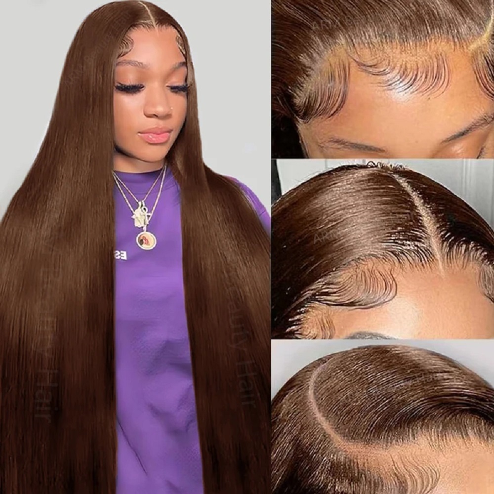 Wig Rambut Asli Cokelat 13x4 H - Lace Front Wig ulasan dan harga