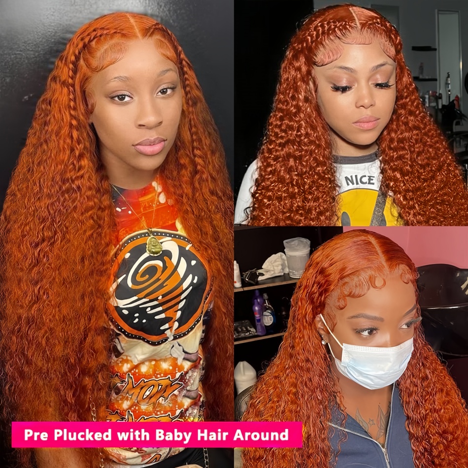 Wig Rambut Ikal Air Warna Oran - Lace Front Wig ulasan dan harga