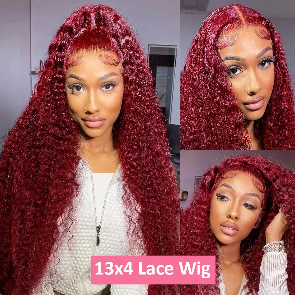 Wig Rambut Manusia Burgundy De - Lace Front Wig ulasan dan harga