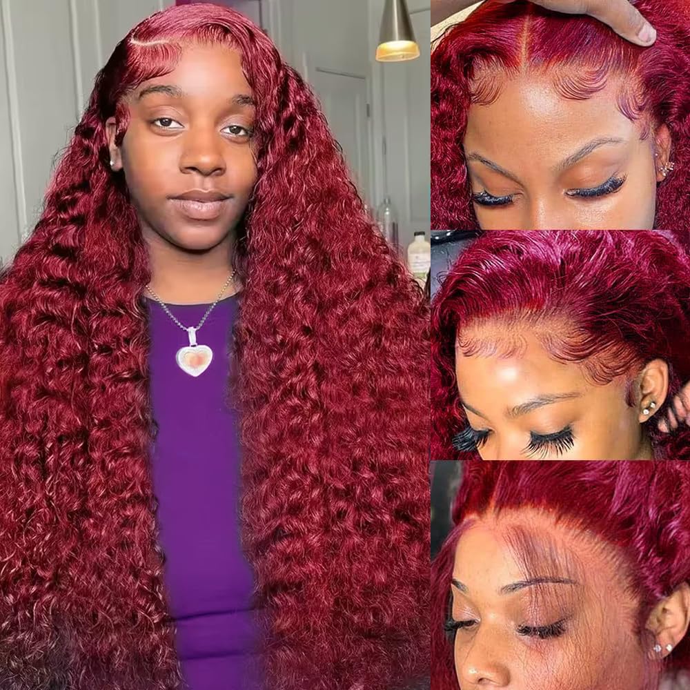 Wig Rambut Manusia Burgundy De - Lace Front Wig ulasan dan harga