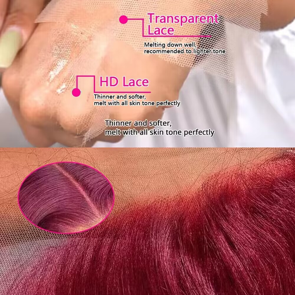 Wig Rambut Manusia Burgundy De - Lace Front Wig ulasan dan harga